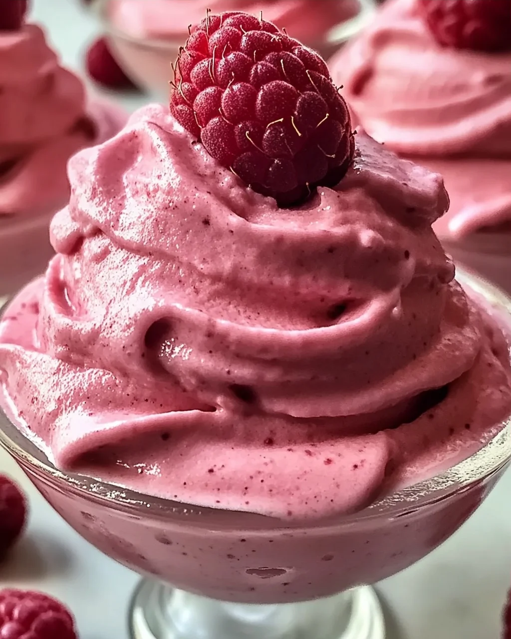 4-Zutaten Himbeer Proteinmousse ganz ohne Backen