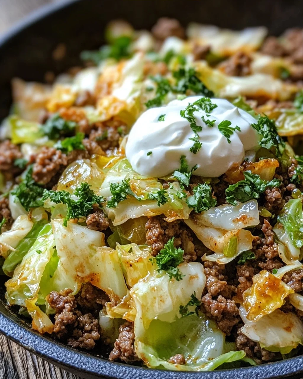Bombastische Spitzkohl-Hackfleisch-Pfanne