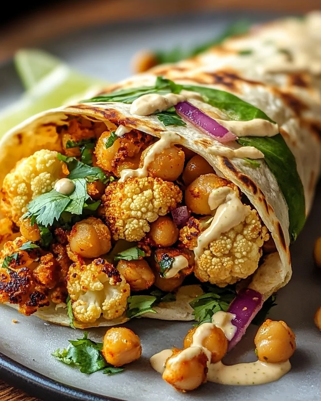 Chili Limetten Kichererbsen Blumenkohl Wrap – Gesund & Lecker!