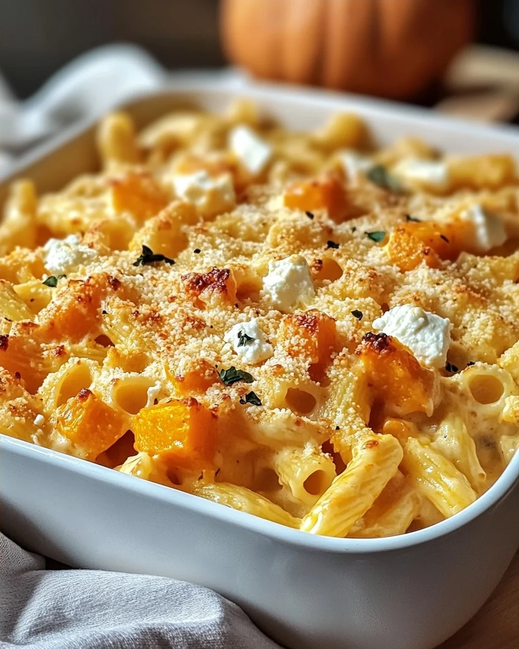 Cremige Gebackene Feta Kürbis Pasta