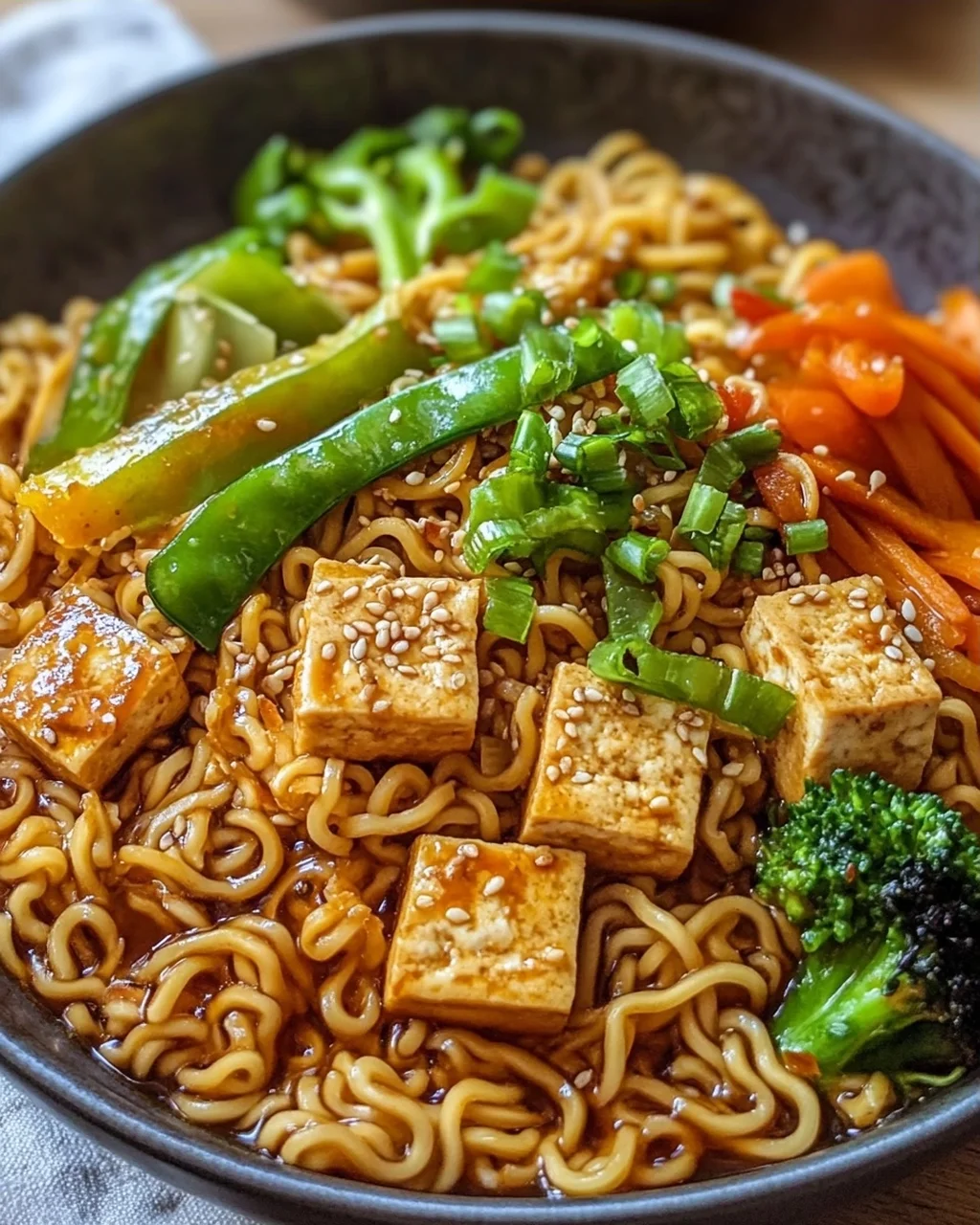 Einfache vegane Ramen-Nudeln mit köstlicher Sauce Rezept