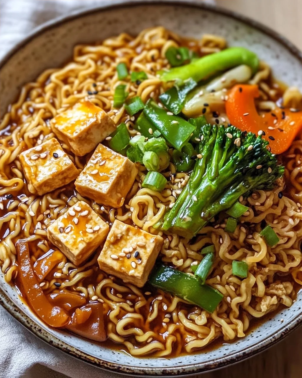 Einfache vegane Ramen-Nudeln mit köstlicher Sauce Rezept