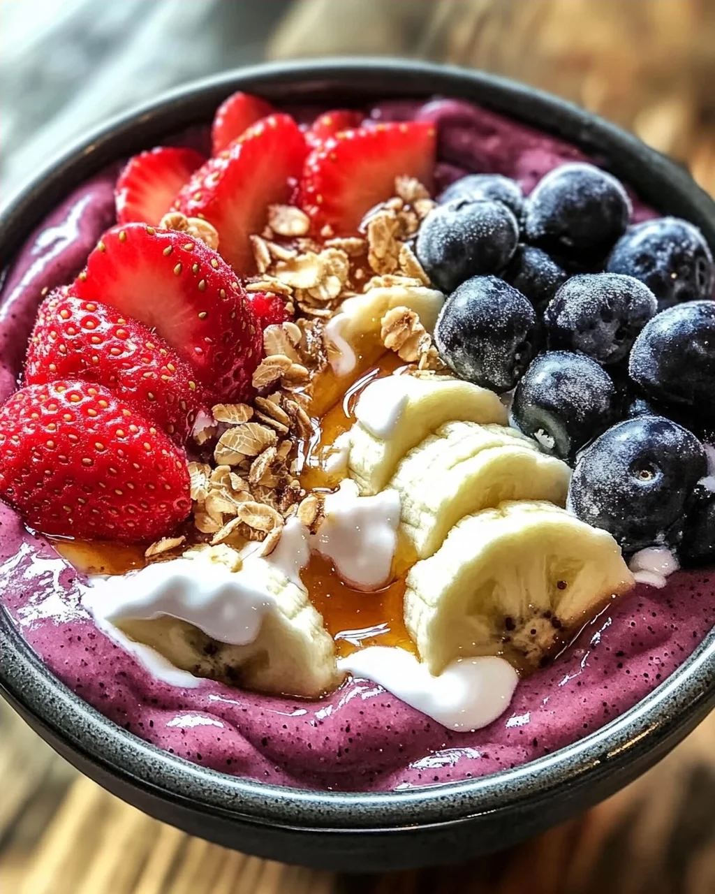 Erdbeere Acai Smoothie Schüssel für einen frischen Start