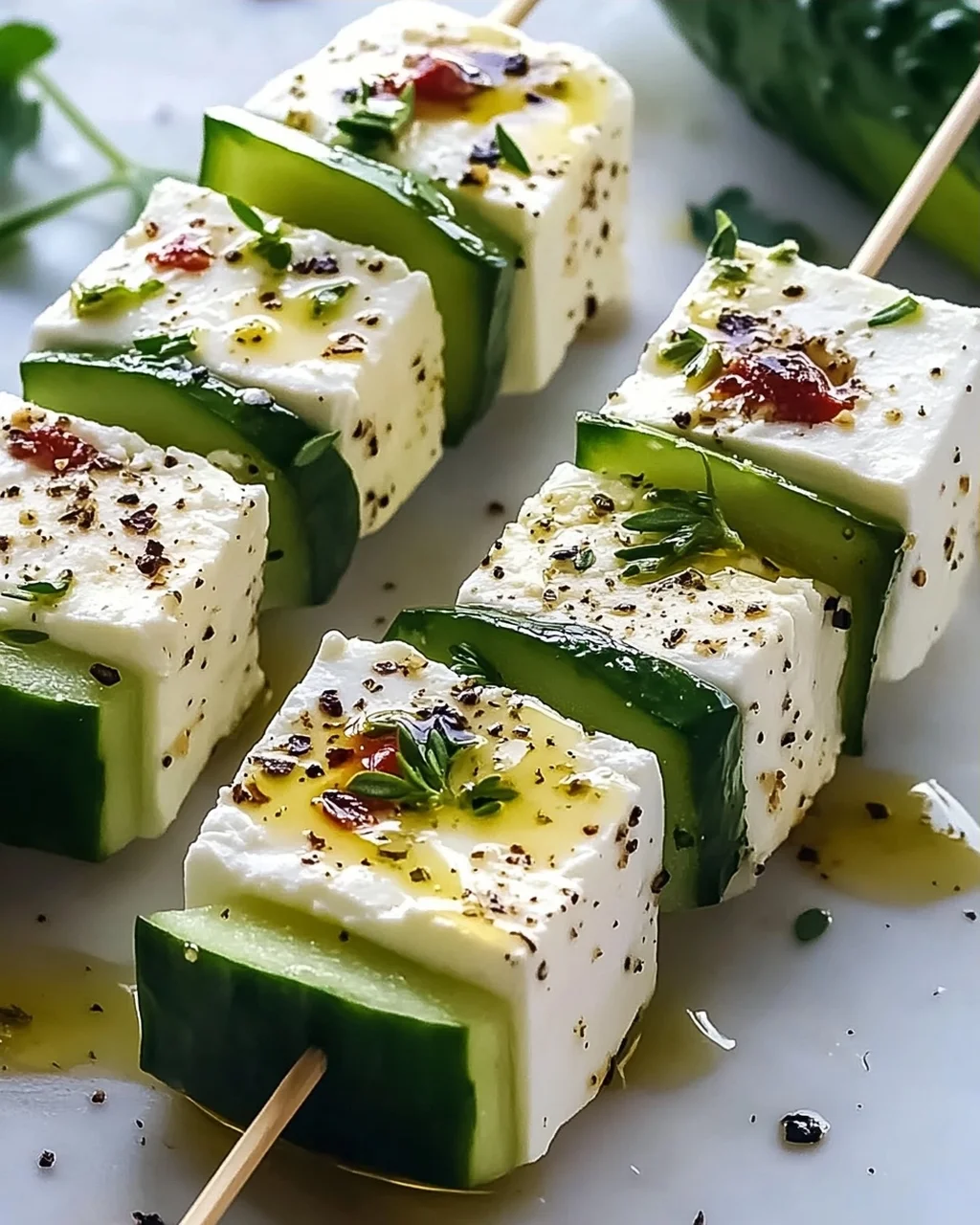 Feta Spieße mit Gurke: Erfrischendes Rezept für den Sommer!