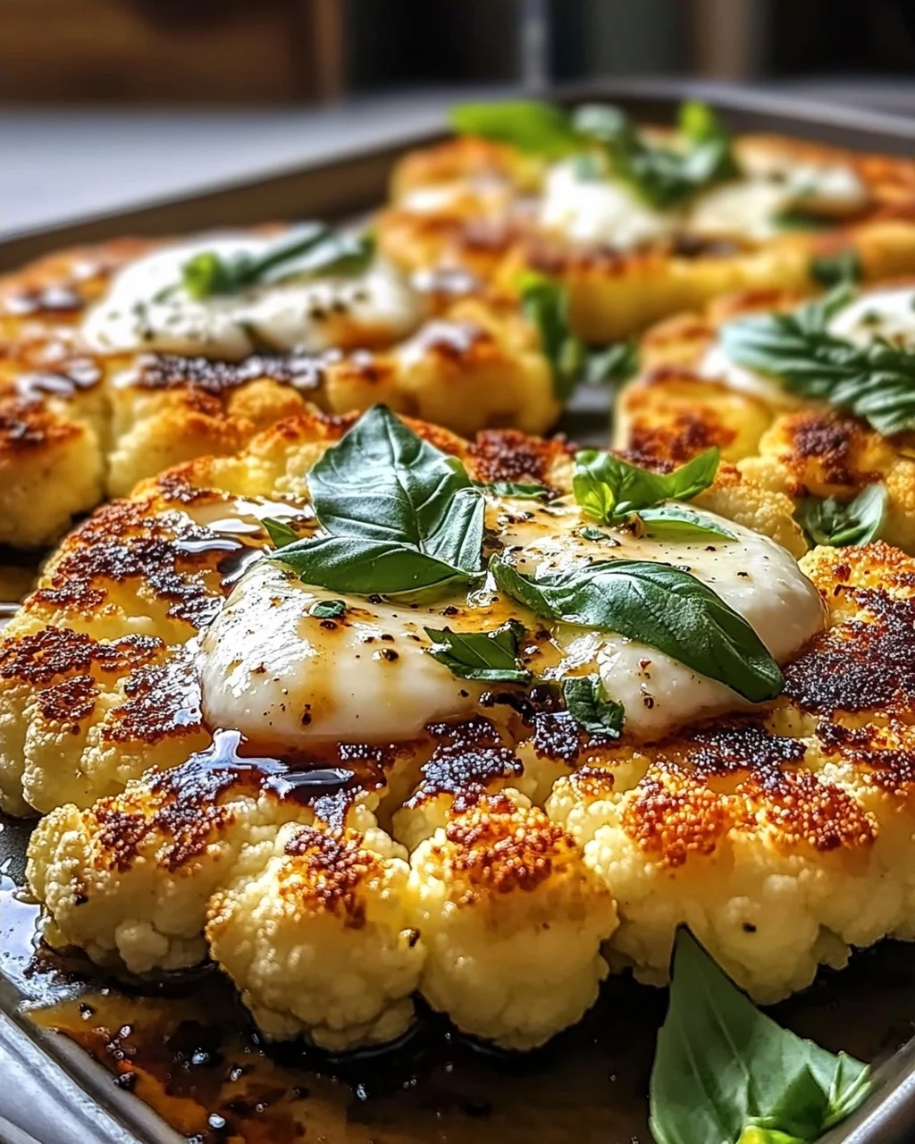 Gebackene Mozzarella-Blumenkohlsteaks