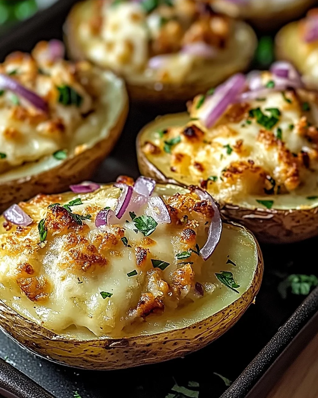 Gefüllte Kartoffeln nach Flammkuchen-Art Rezept