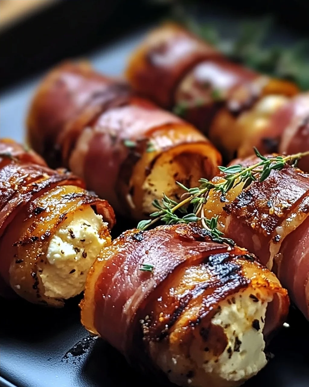 Gegrillte Feta-Schinkenröllchen für köstliche Snacks