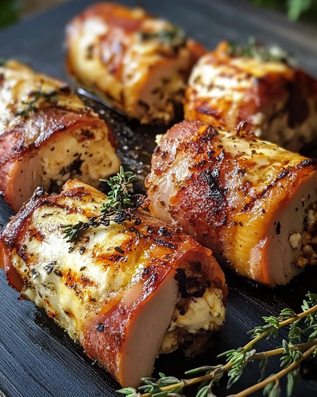 Gegrillte Feta-Schinkenröllchen