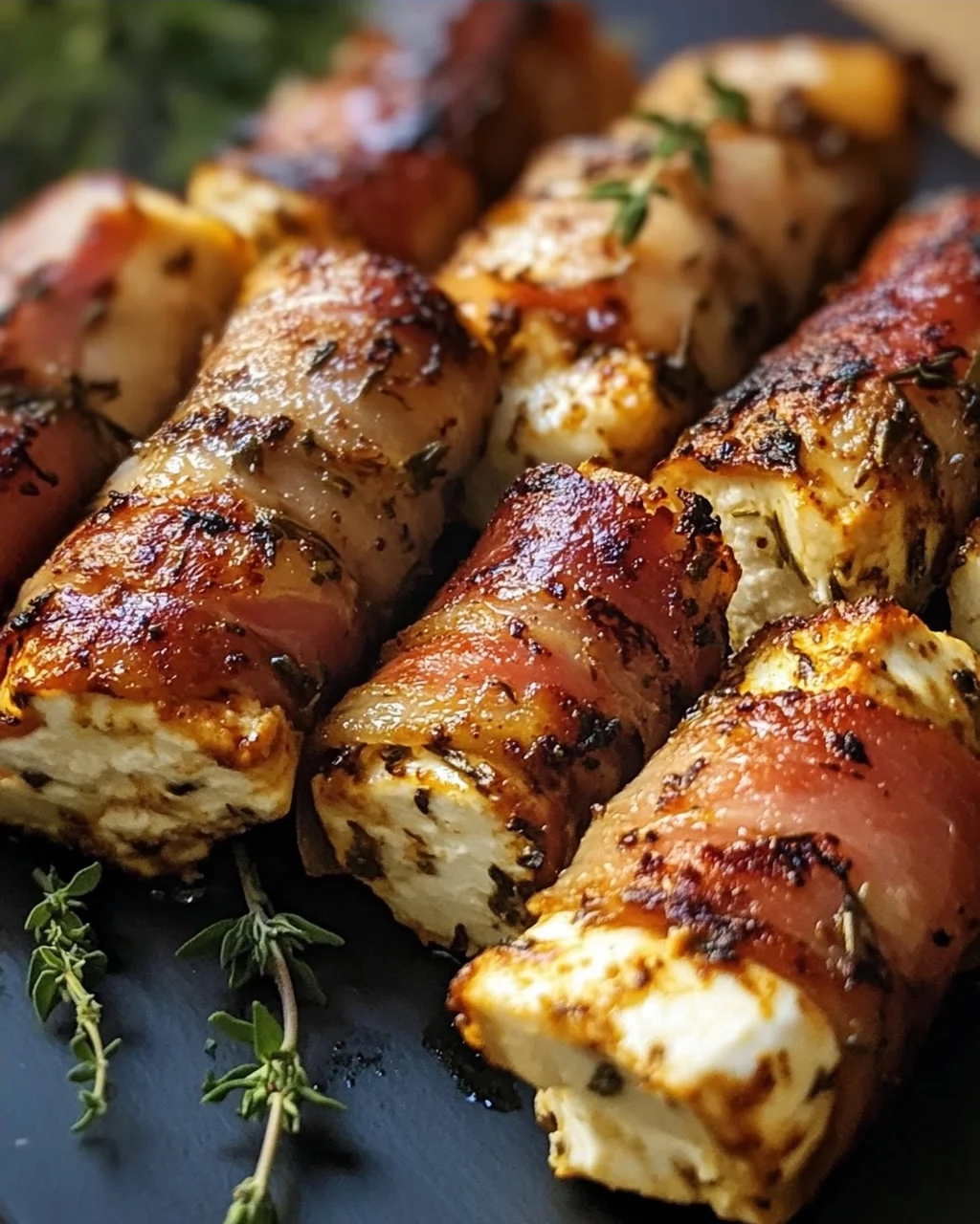 Gegrillte Feta-Schinkenröllchen