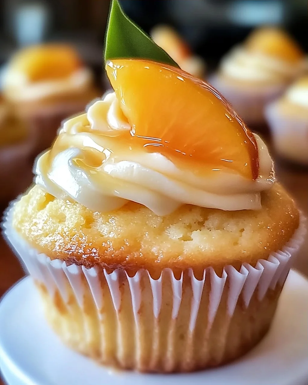 Honig Pfirsich Frischkäse Muffins zum Verlieben