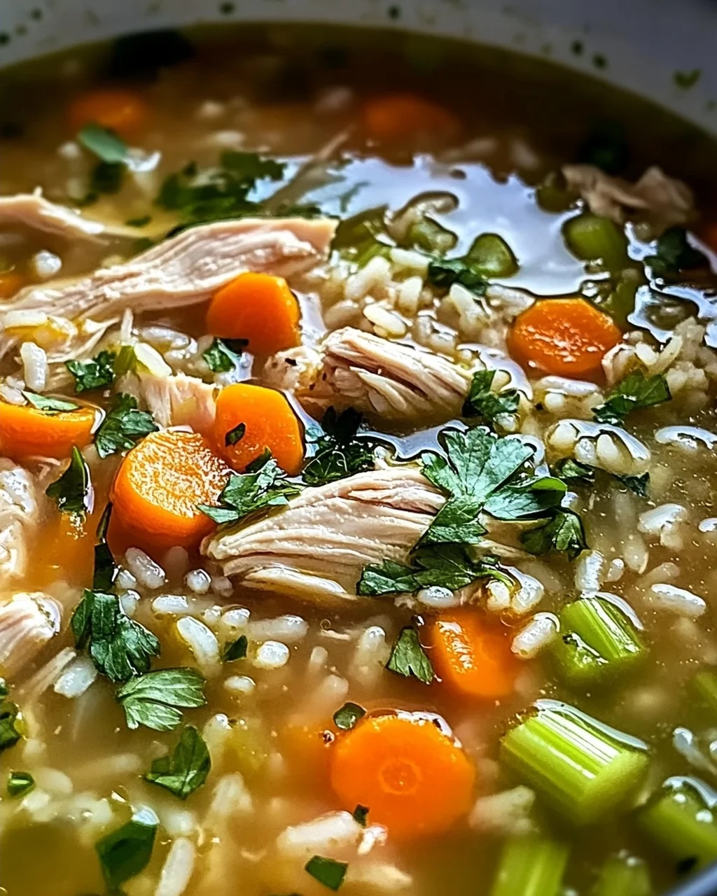 Hühner-Reis-Suppe mit speziellem Kräuter-Extrakt