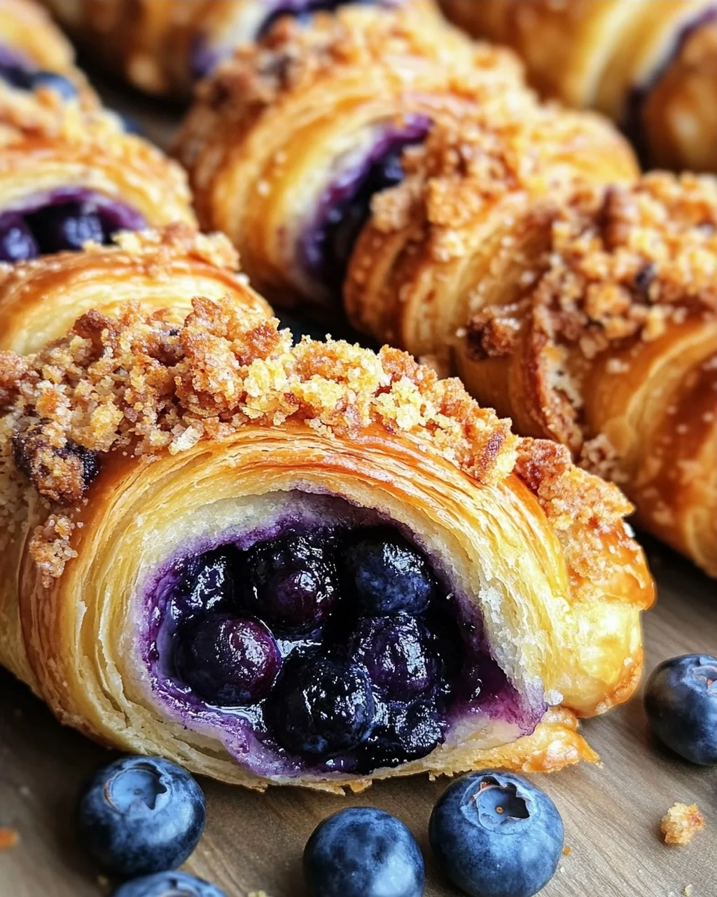 Kartoffelhörnchen mit Blaubeeren & Streuseln