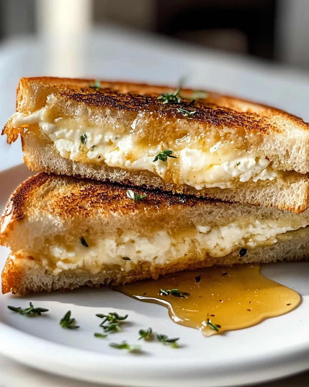 Köstliches Ziegenkäse-Grilled Cheese mit Honig Rezept
