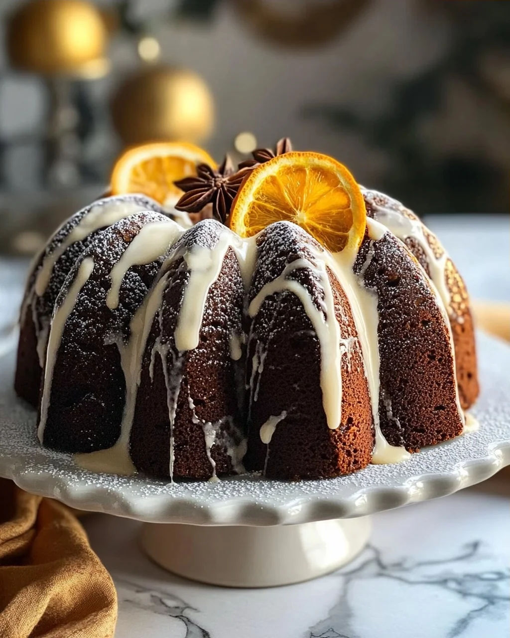 Mein Winter Weihnachtskuchen Marmor Lebkuchen Gugelhupf