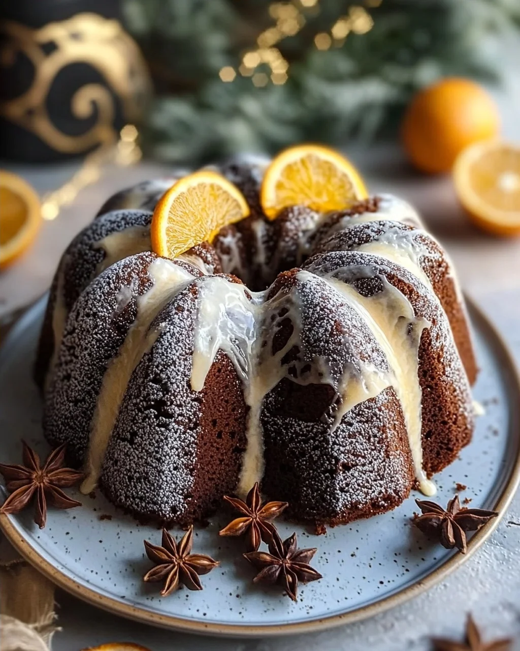 Mein Winter Weihnachtskuchen Marmor Lebkuchen Gugelhupf