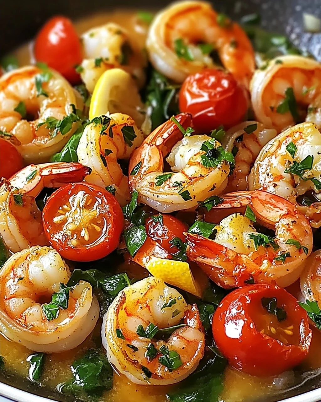 Mittelmeer Garnelen Pfanne mit Zitronen-Knoblauch-Sauce