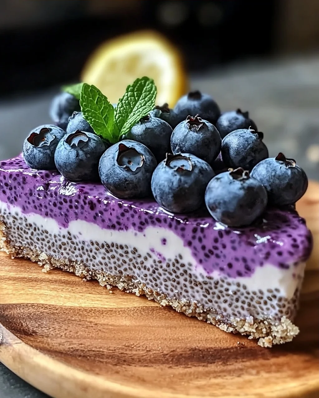No-Bake Heidelbeer-Chia-Samen-Torte für heiße Tage
