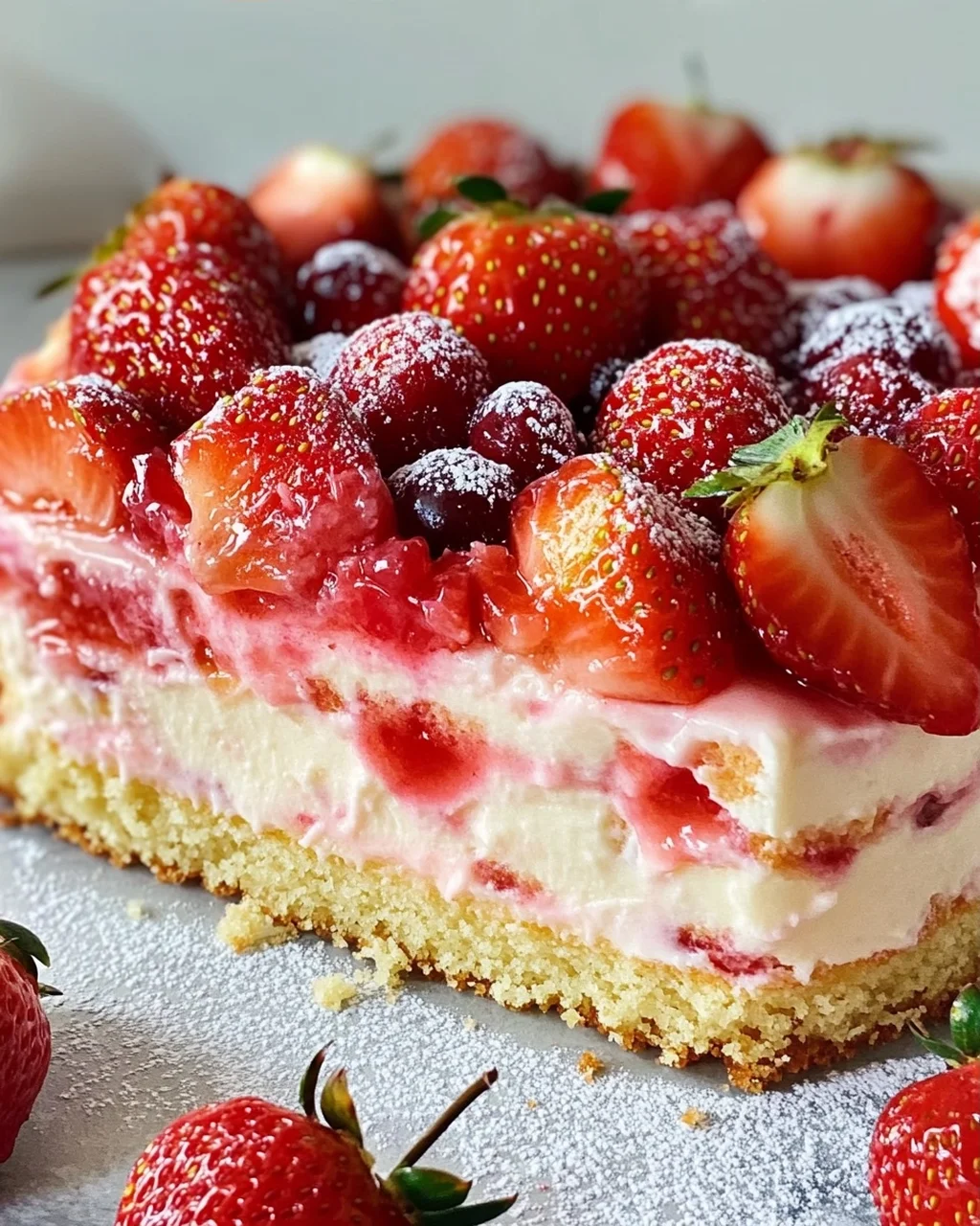 Omas Erdbeerkuchen mit Pudding