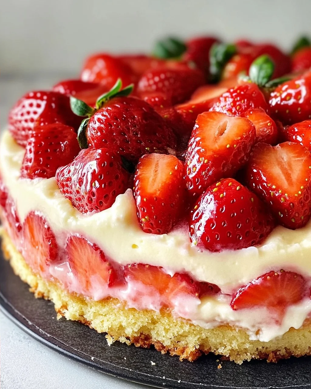 Omas Erdbeerkuchen mit Pudding