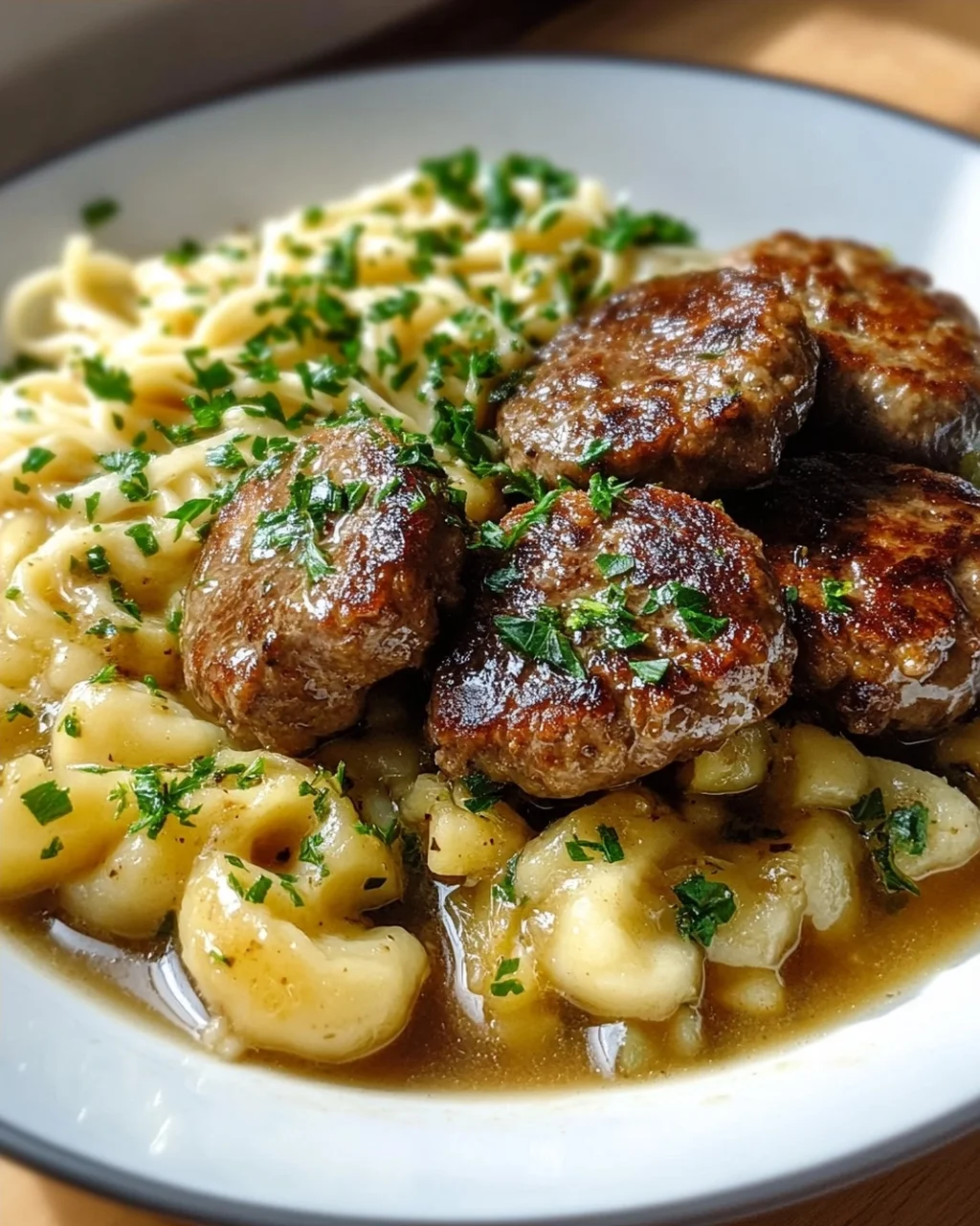 Omas Kohlrabigemüse mit Rinder-Frikadellen und Spätzle