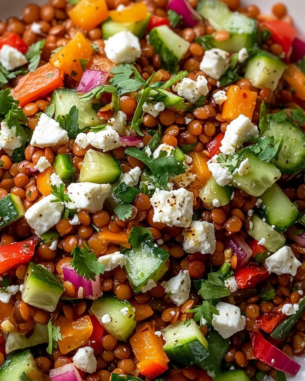 Orientalischer Linsensalat Feta