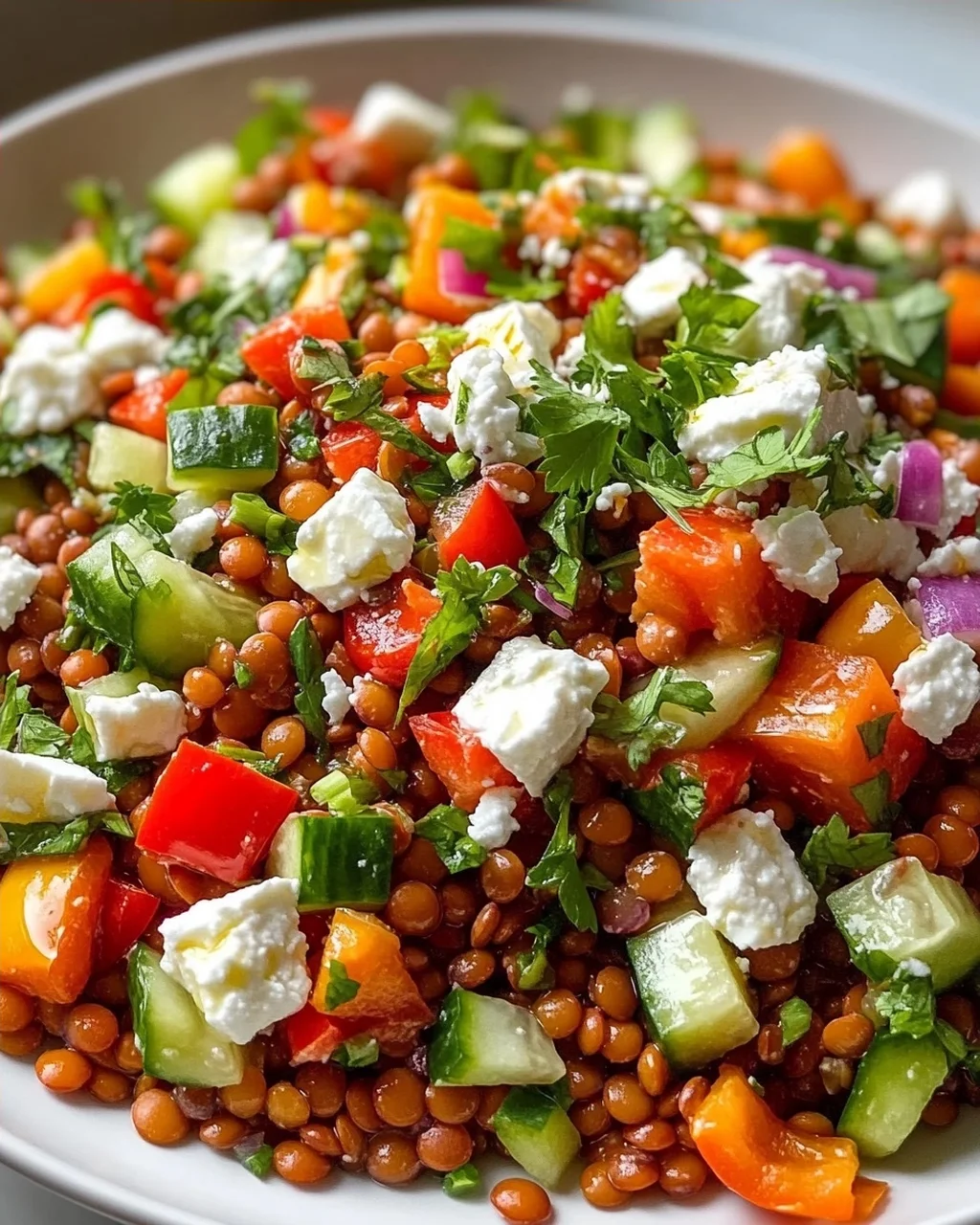 Orientalischer Linsensalat Feta