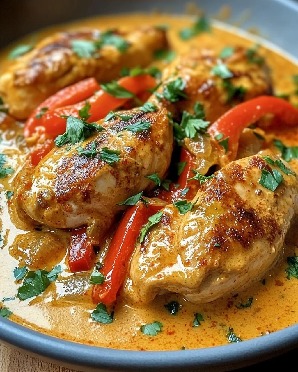 Paprika-Sahne-Hähnchen