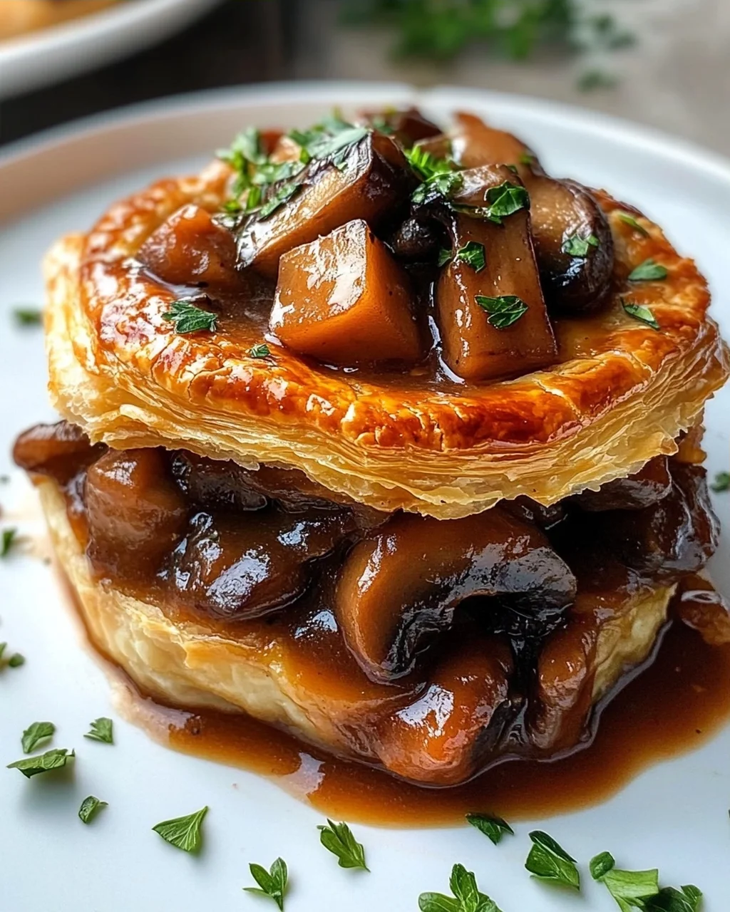 Pilzgulasch à la Bourguignonne