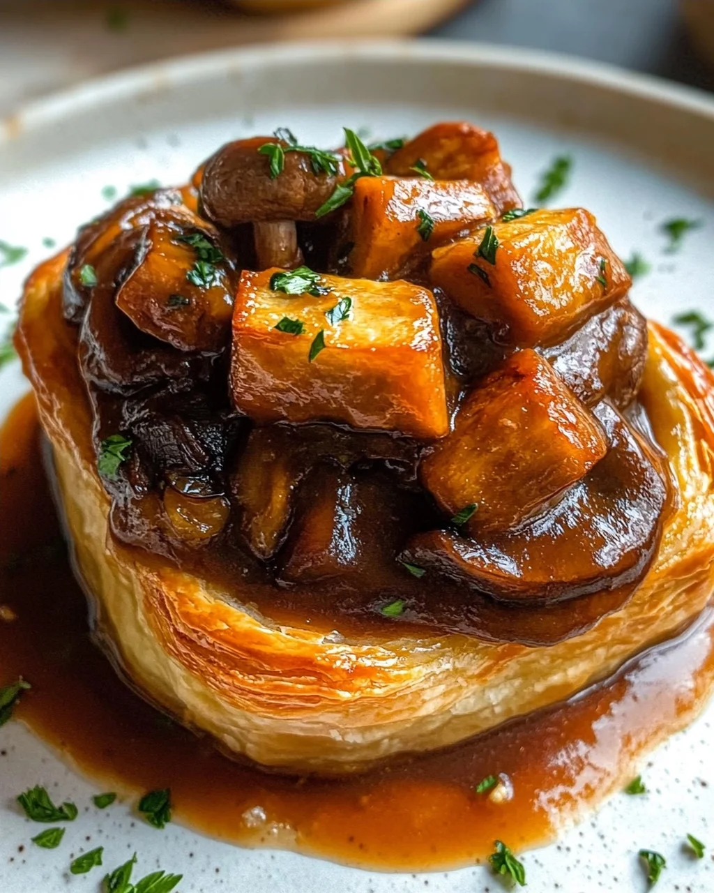 Pilzgulasch à la Bourguignonne