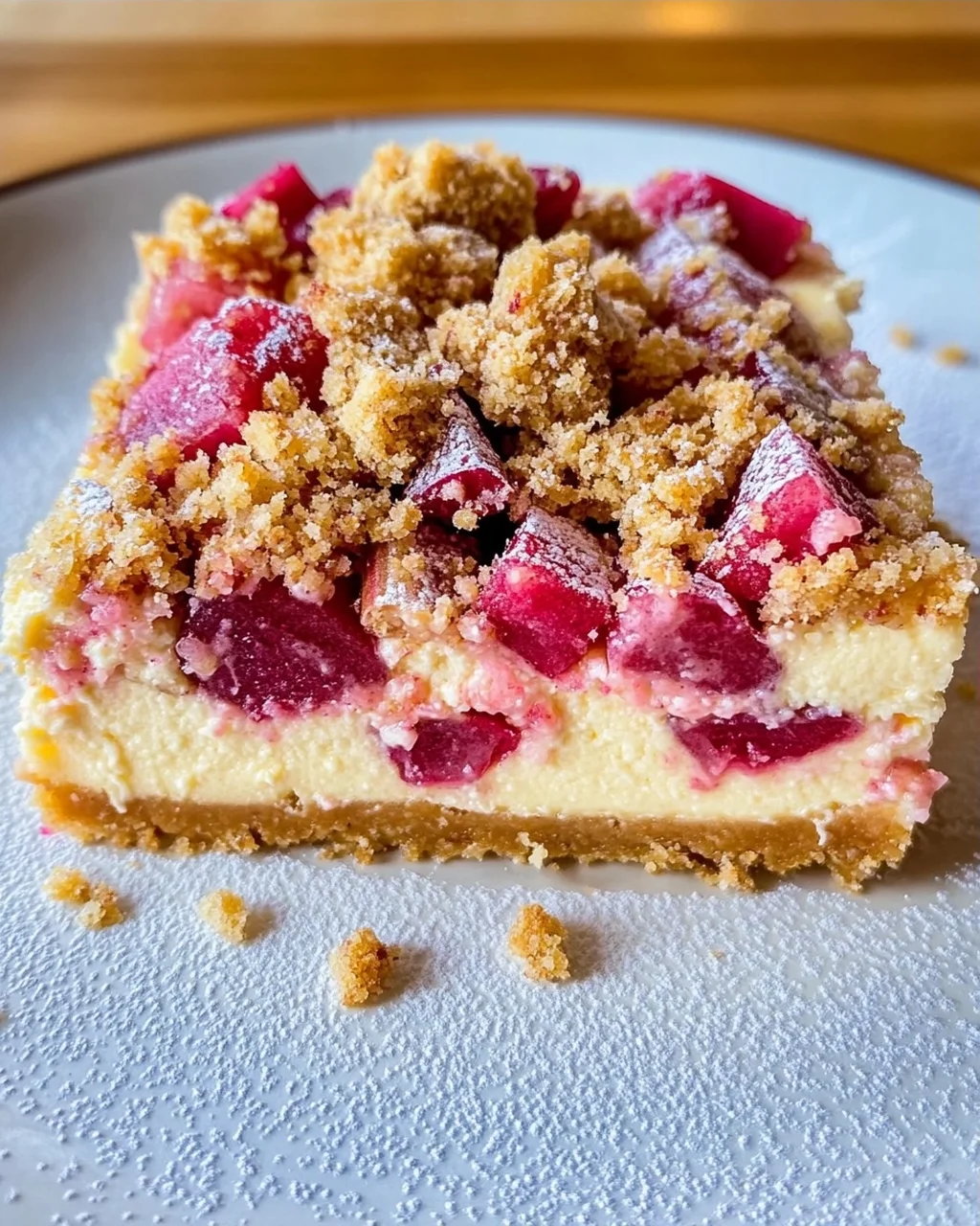 Rhabarber-Cheesecake mit Streuseln - Rhabarber Käsekuchen