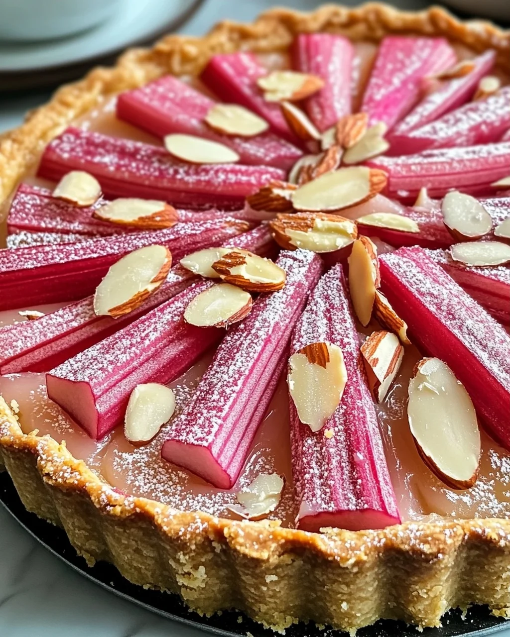 Rhabarber Tarte mit Mandelcreme - Rhabarber Frangipane Tarte