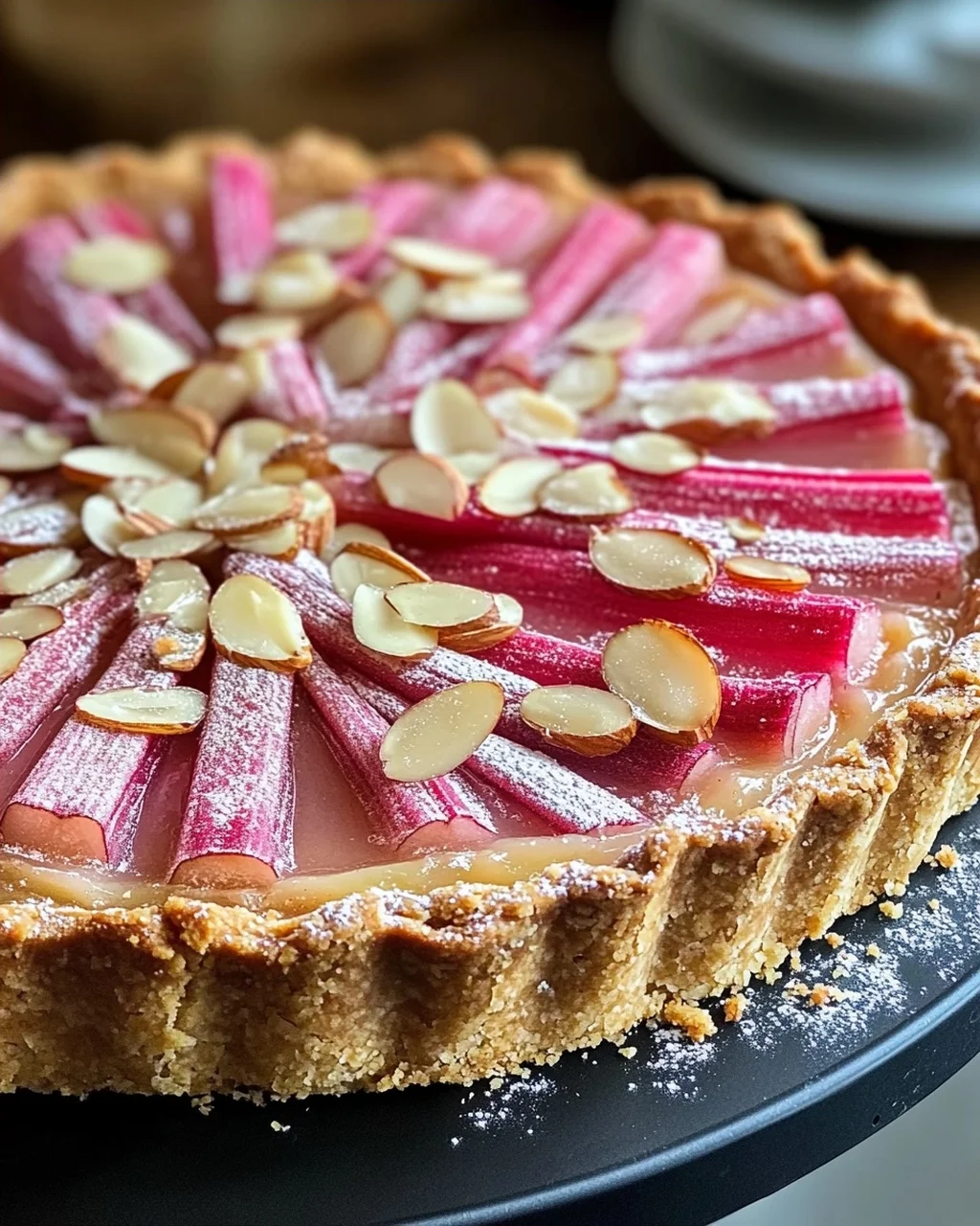 Rhabarber Tarte mit Mandelcreme - Rhabarber Frangipane Tarte