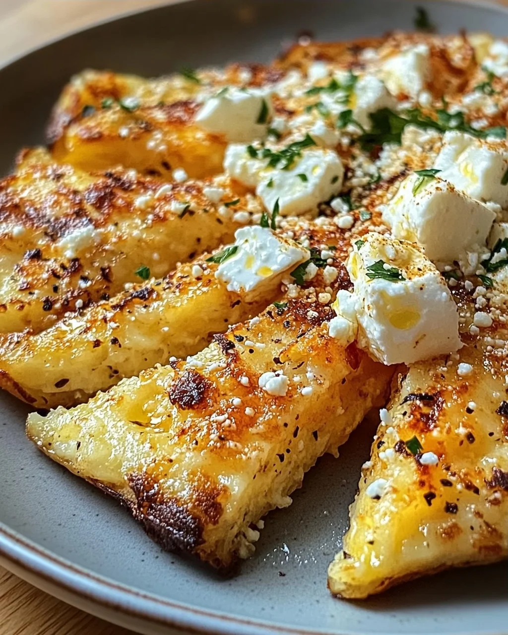 Röstiecken mit Feta überbacken