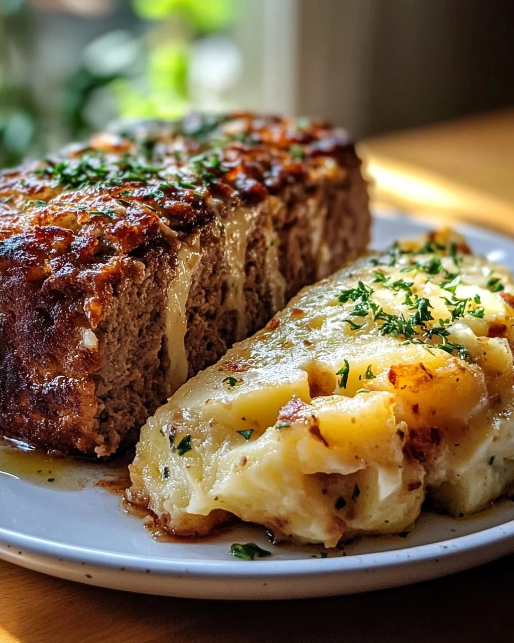 Rustikaler Hackbraten & extra cremiges Kartoffelgratin in Sahne