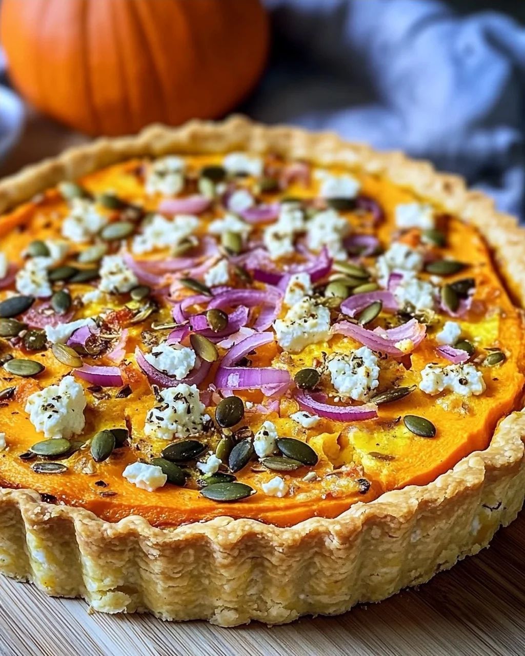 Saftige Kürbis-Quiche mit Feta