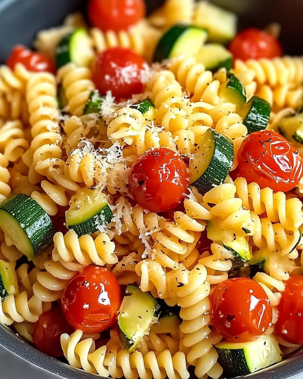 Schnelle Tomaten-Zucchini-Pasta für jeden Tag