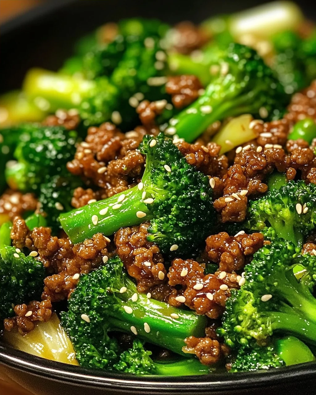 Teriyaki-Hackfleisch-Pfanne mit Brokkoli