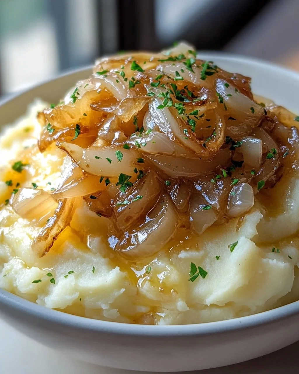 Unwiderstehliche Knoblauchbutter-Zwiebelsauce für Püree
