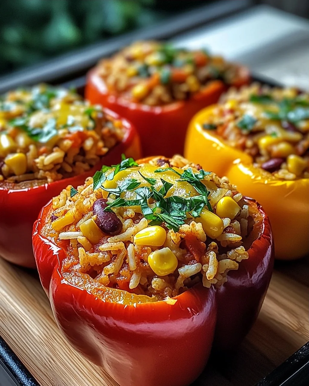 Vegetarische Gefüllte Paprika mit Reis