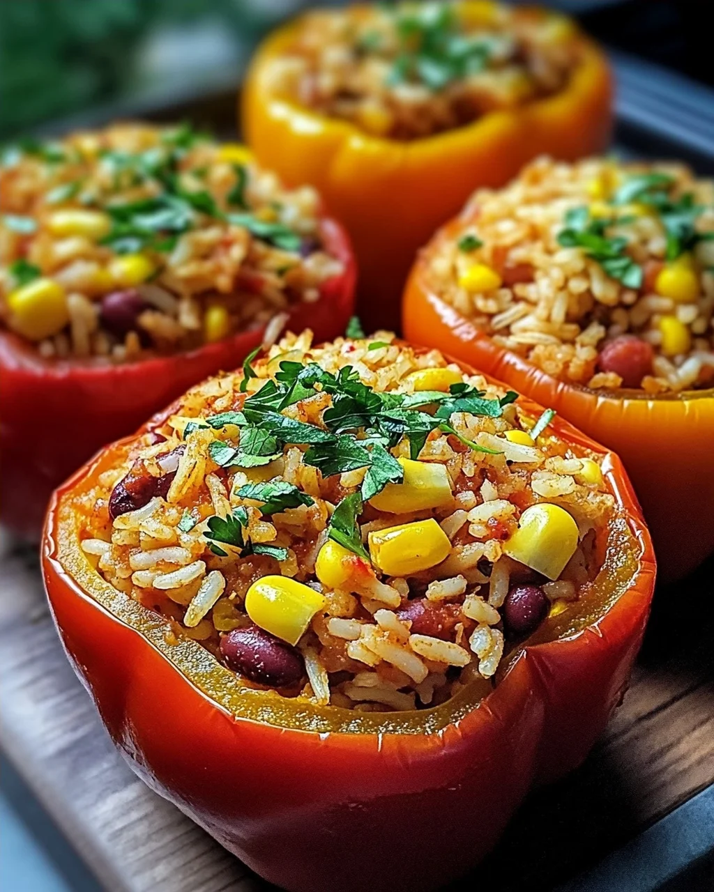 Vegetarische Gefüllte Paprika mit Reis