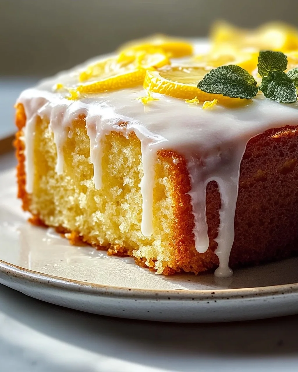 Zitronen Blaunon alkoholfreier Kastenkuchen mit Joghurtglasur