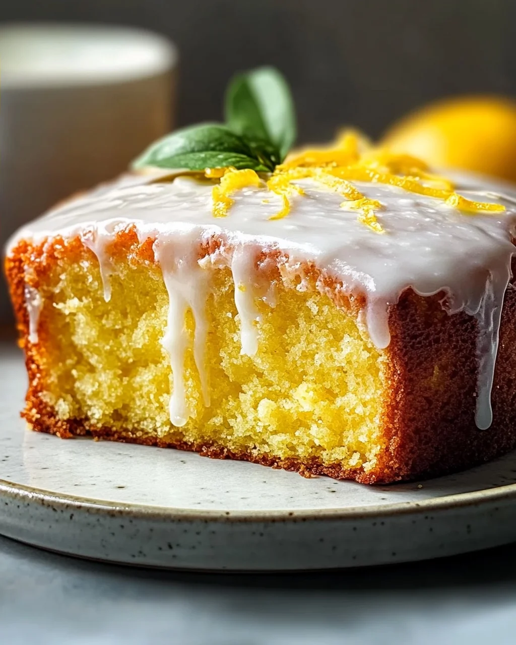 Zitronen Blaunon alkoholfreier Kastenkuchen mit Joghurtglasur