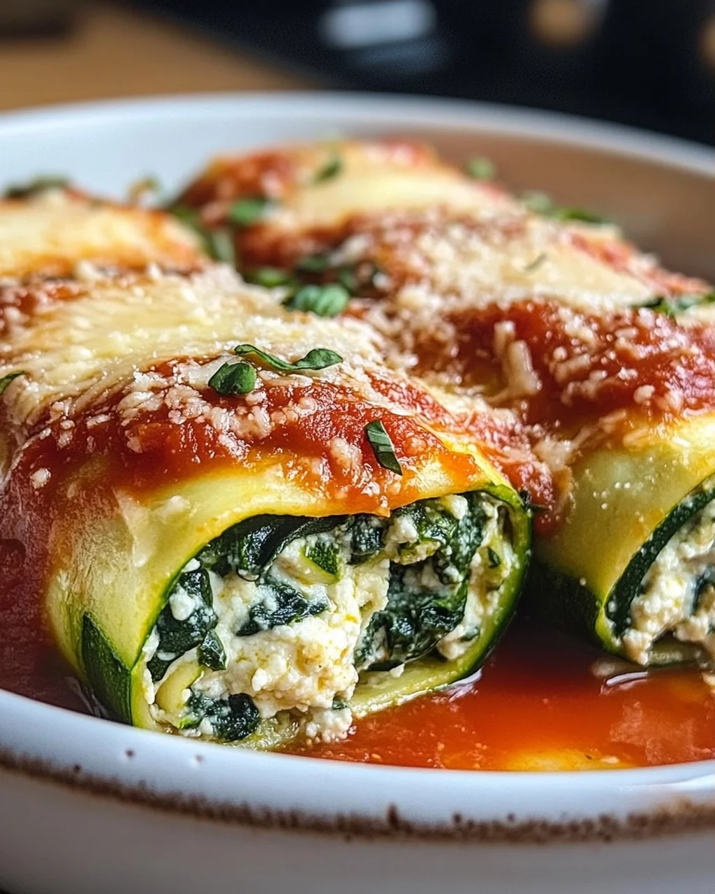 Zucchini-Cannelloni mit Ricotta-Spinat-Füllung