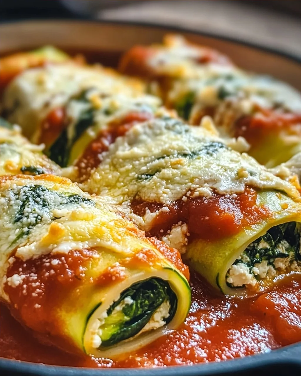 Zucchini-Cannelloni mit Ricotta-Spinat-Füllung